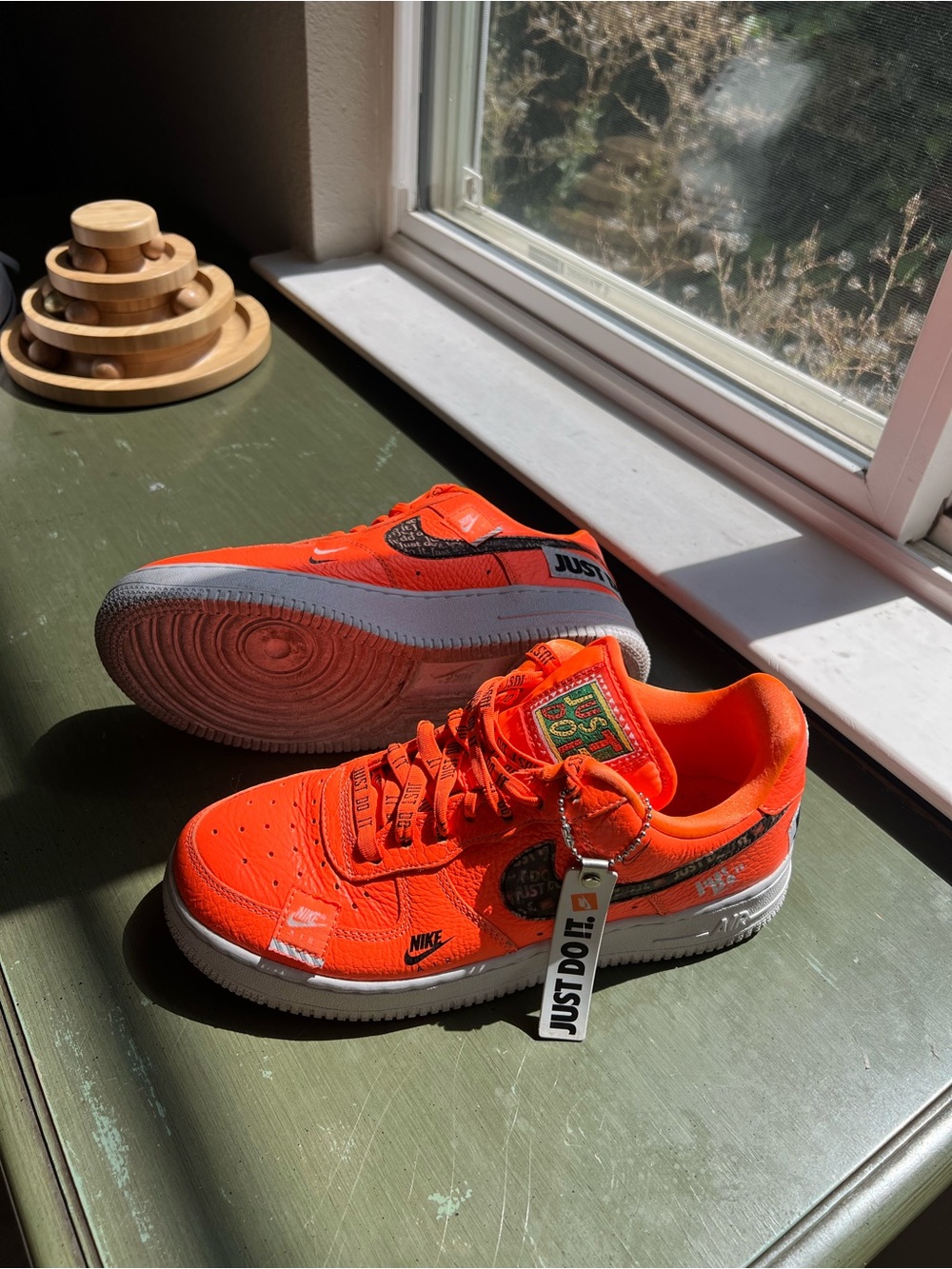 Nike Youth Bright Orange 'Just Do It' Low Top Sneakers